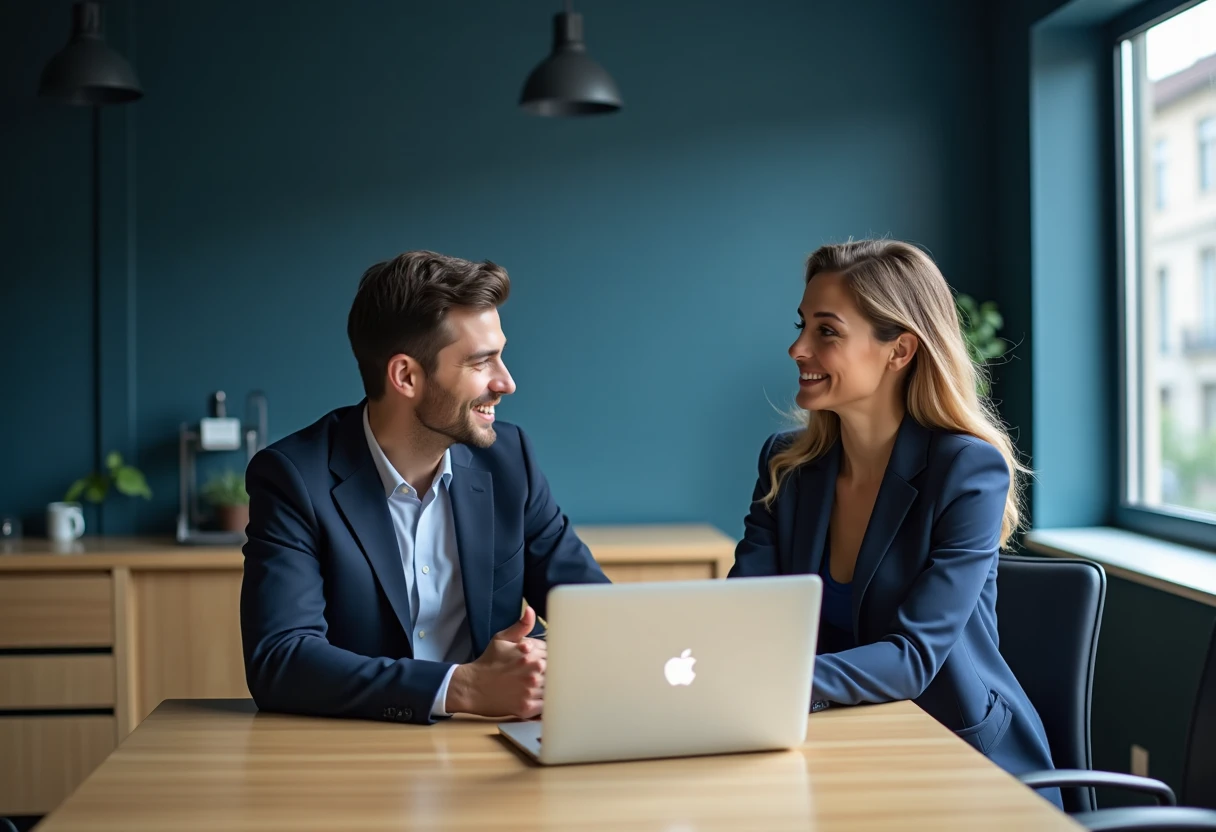 Discussione tra professionisti in un ambiente d'ufficio