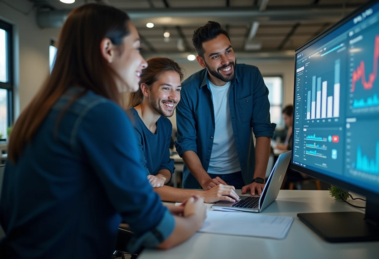 Software engineers collaborating in an office
