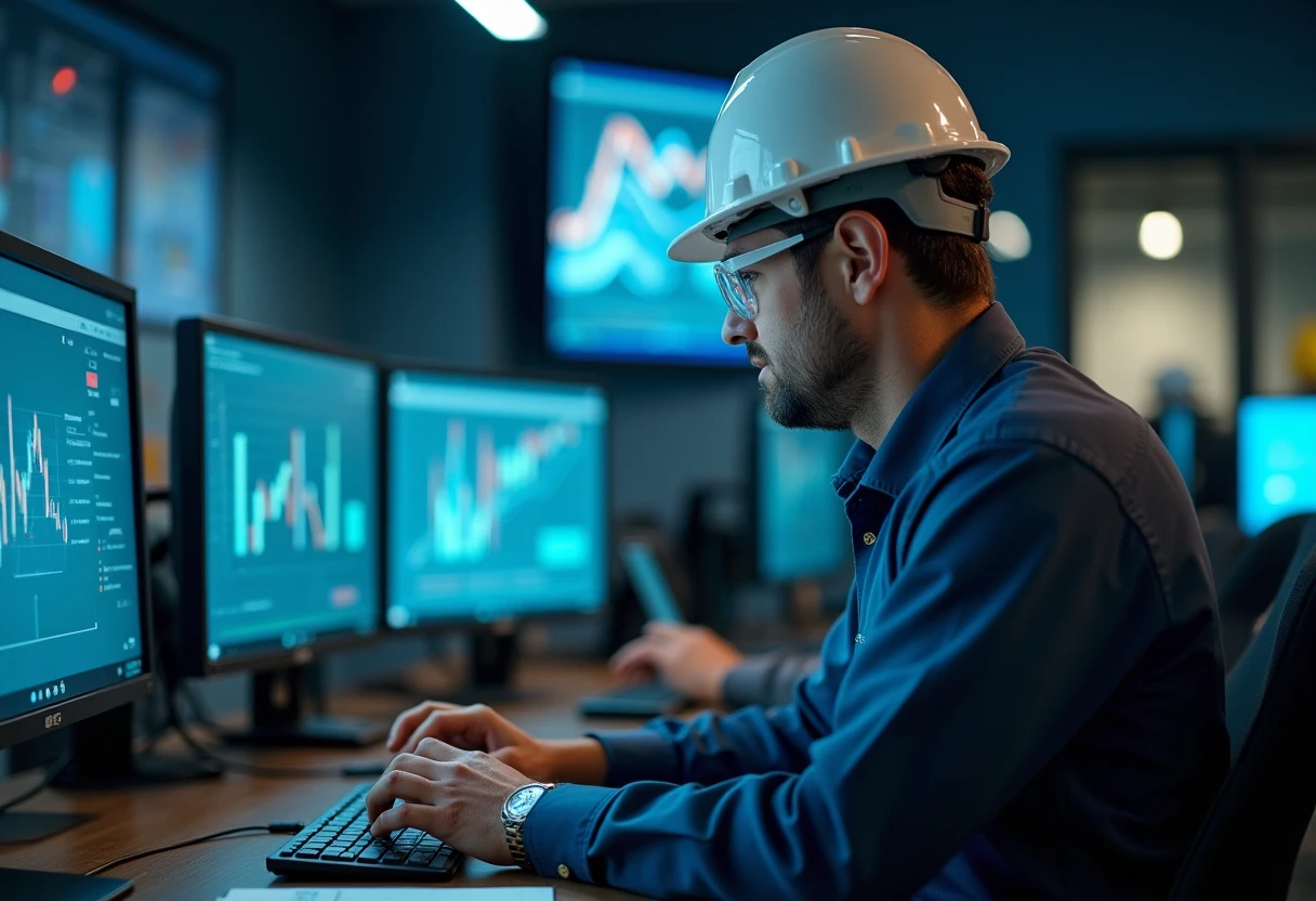 Cybersecurity expert in a control room