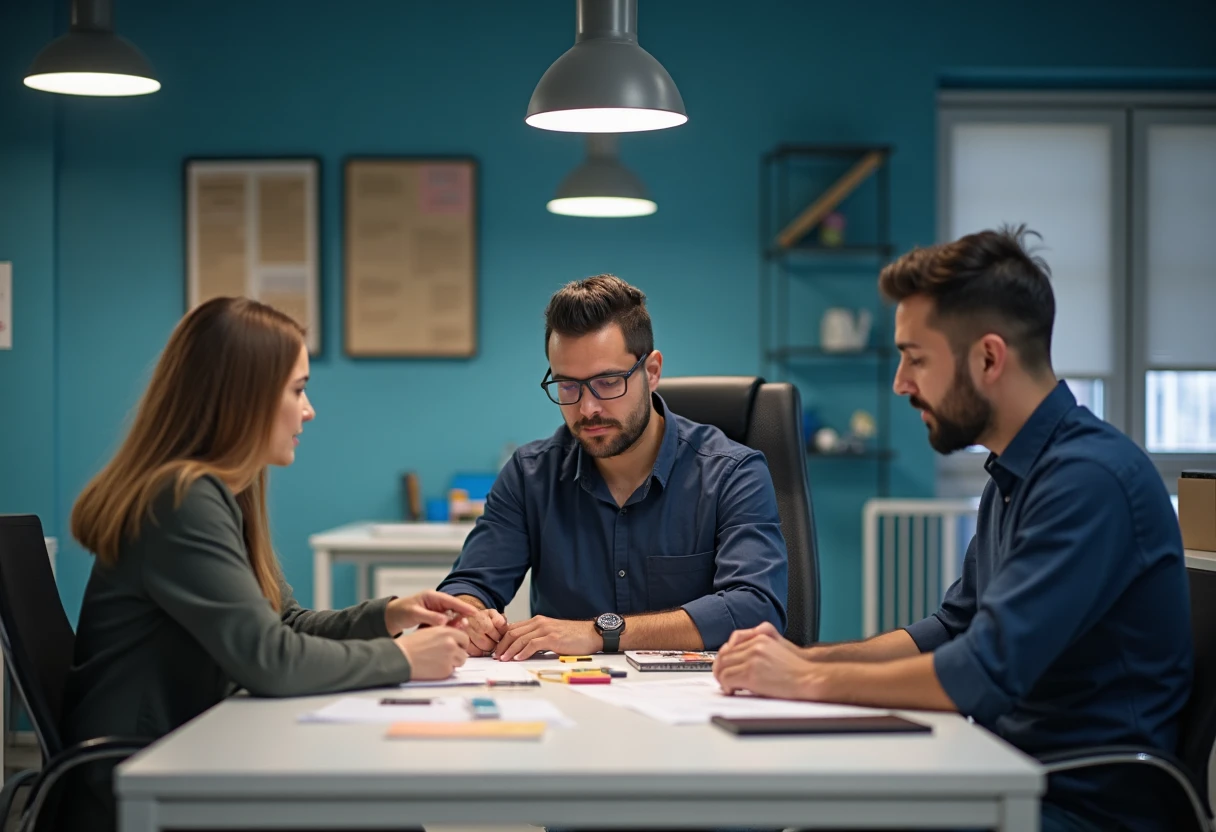 Equipo de contabilidad analizando documentos