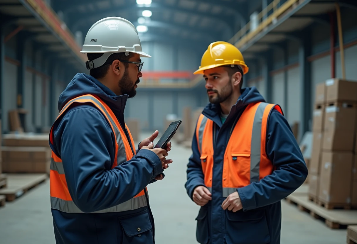 Ouvriers de la construction sur un chantier