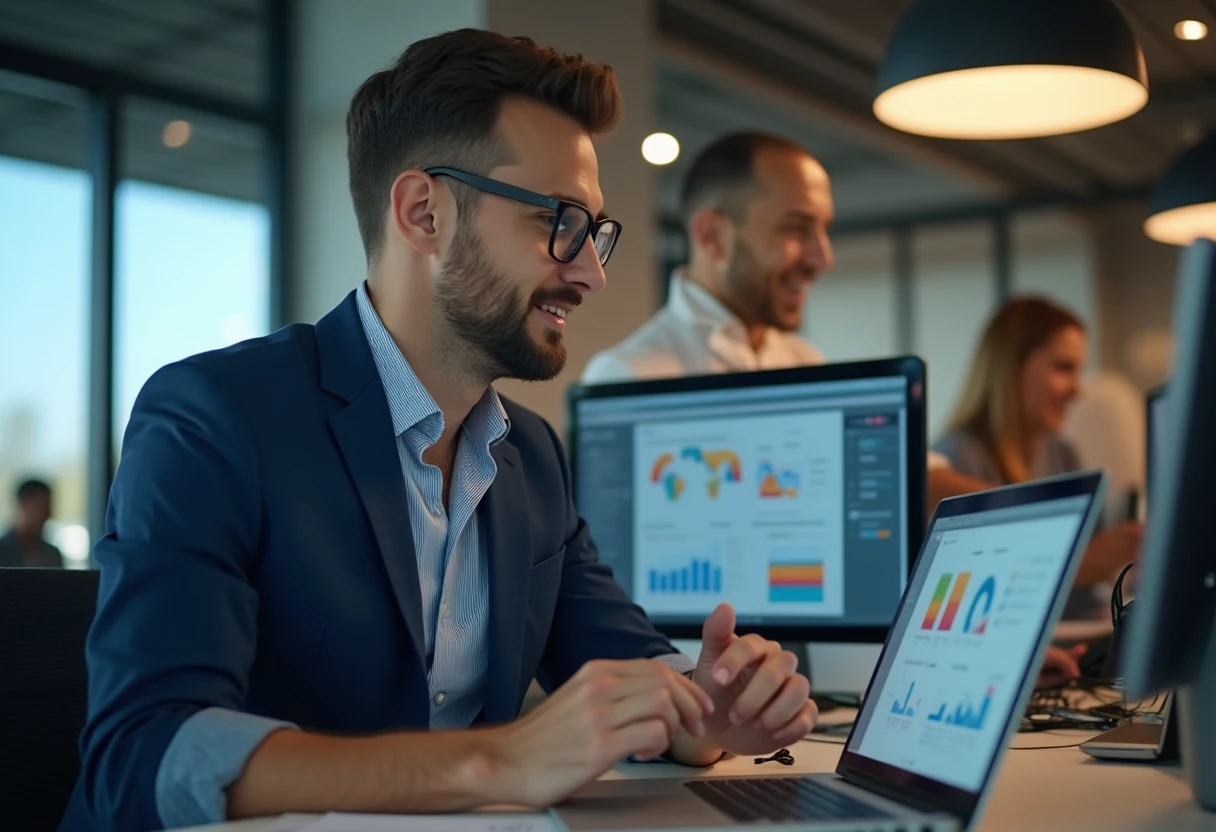 Manager di marketing al lavoro