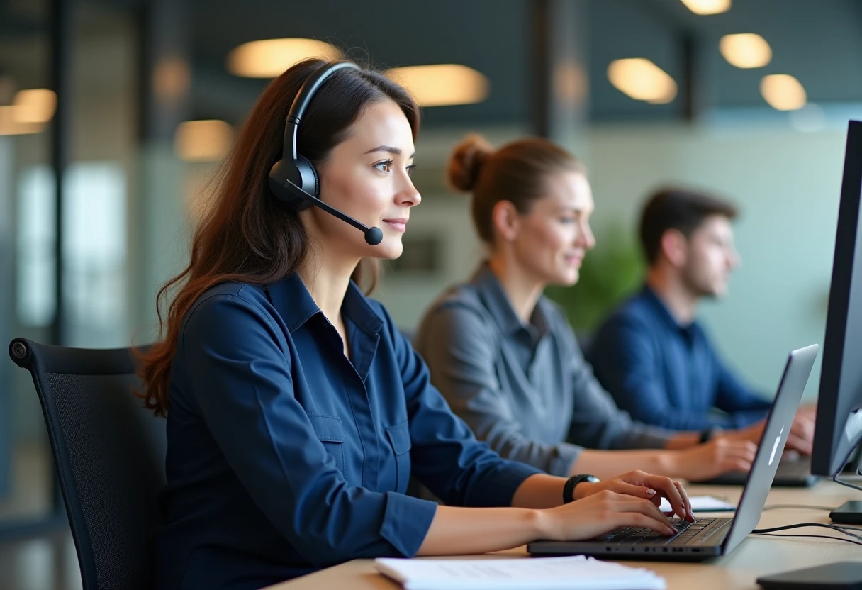 Customer service representative at work