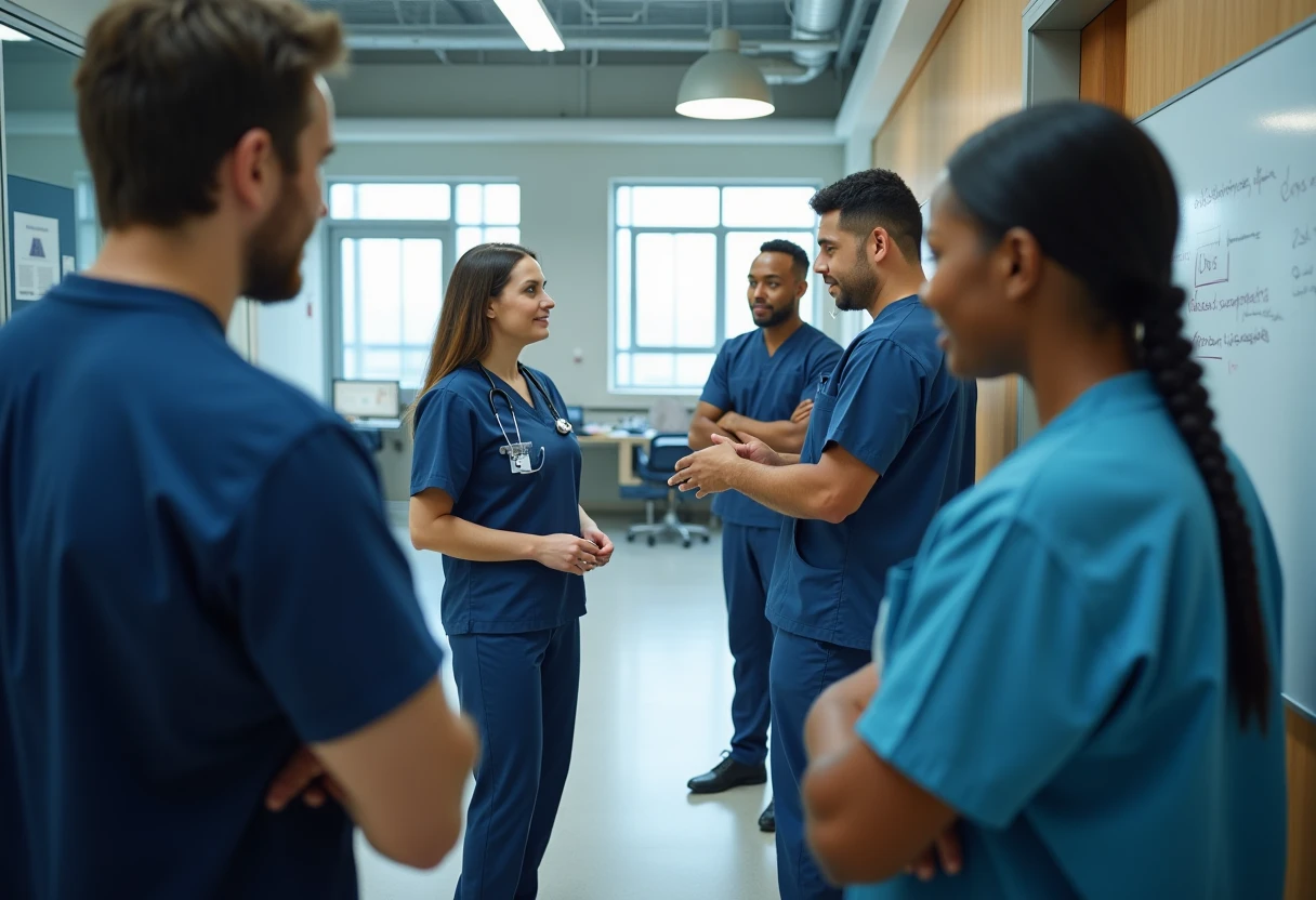 Healthcare professionals in a hospital setting