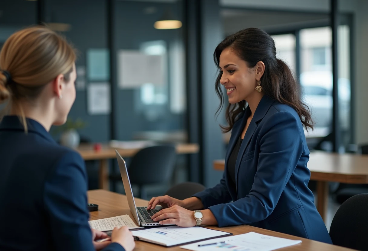 Retail manager in a professional office