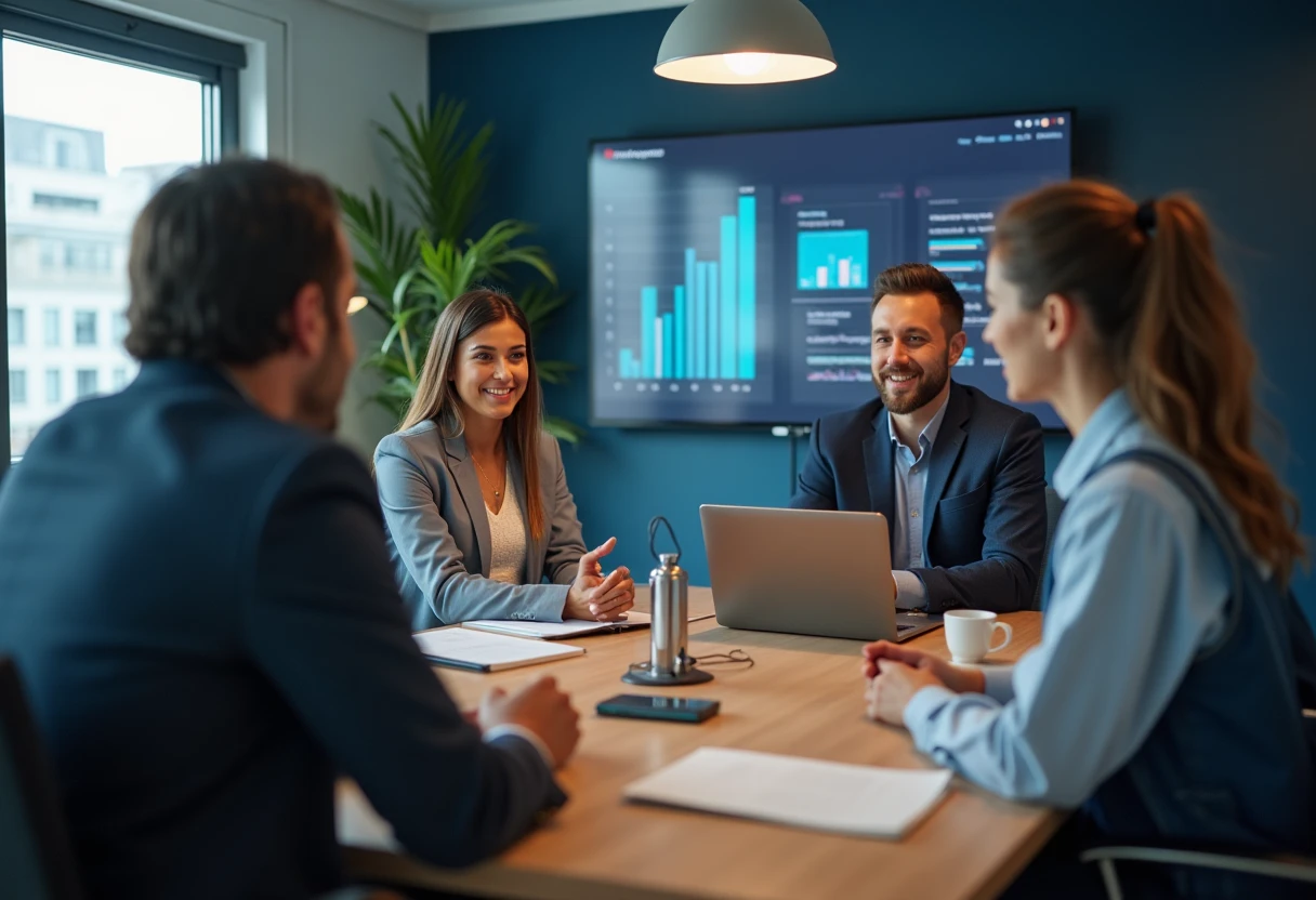 Strategic discussion in a modern conference room
